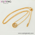 44436 xuping jewelry 24k gold plated double round eternity fashion necklace